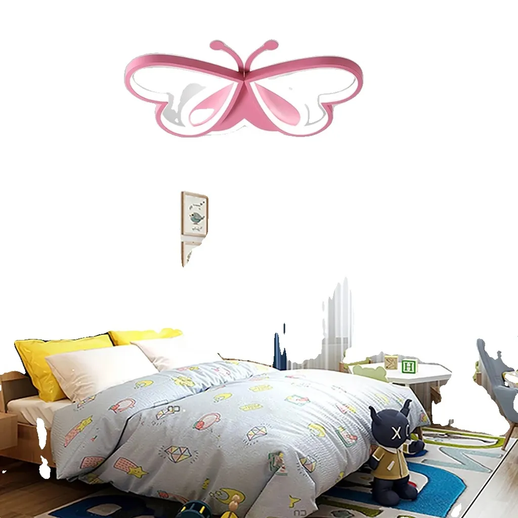 Plafonnier LED Design Papillon - Luminaire Rose Économe et Durable