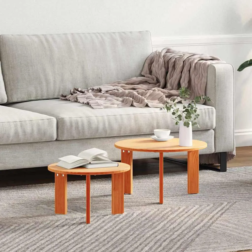 Table Basse 2 Pcs Bronze Ciré 47.5x47.5x27 cm Lumarko Design Chic