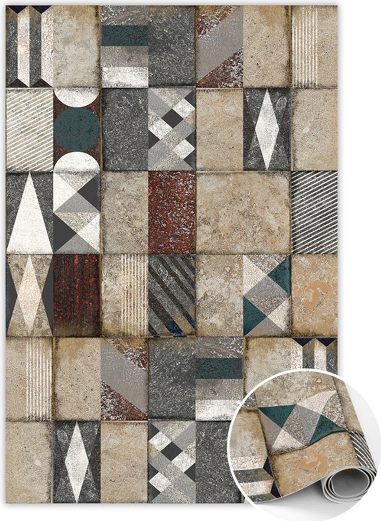 Vinylmatte - gemusterter Teppich Concrete Cube 60x90 Produktbild 