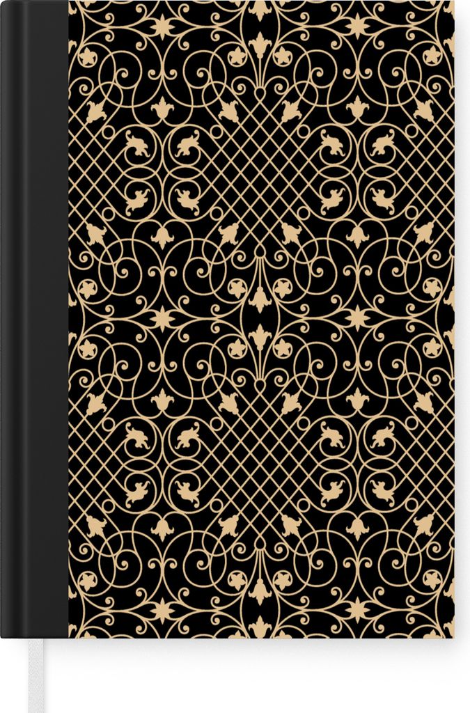 MuchoWow Notizbuch Tagebuch Haushaltsbuch Notebook A5 Muster - Abstrakt - Gold - Jahre 20s - Notizblock - Notizheft - Notebook - Schreibblock - P...