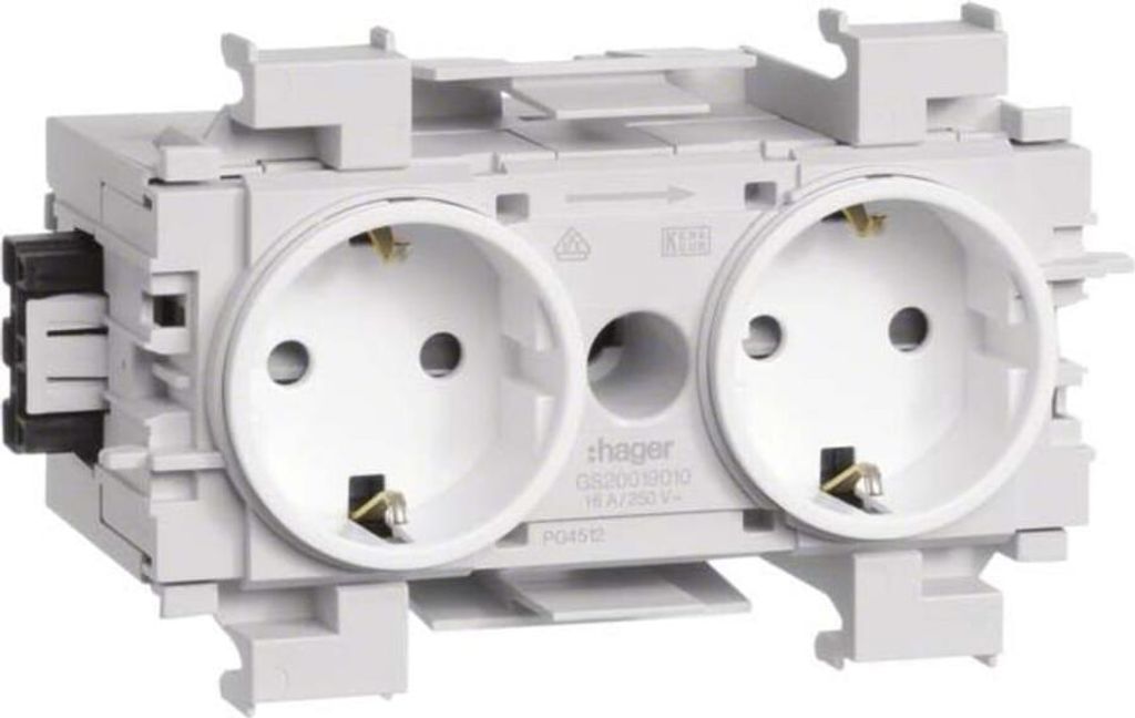 HAGER GS20019016 Steckdose 2-fach Wago Steck/Klemmtechnik Image du produit 