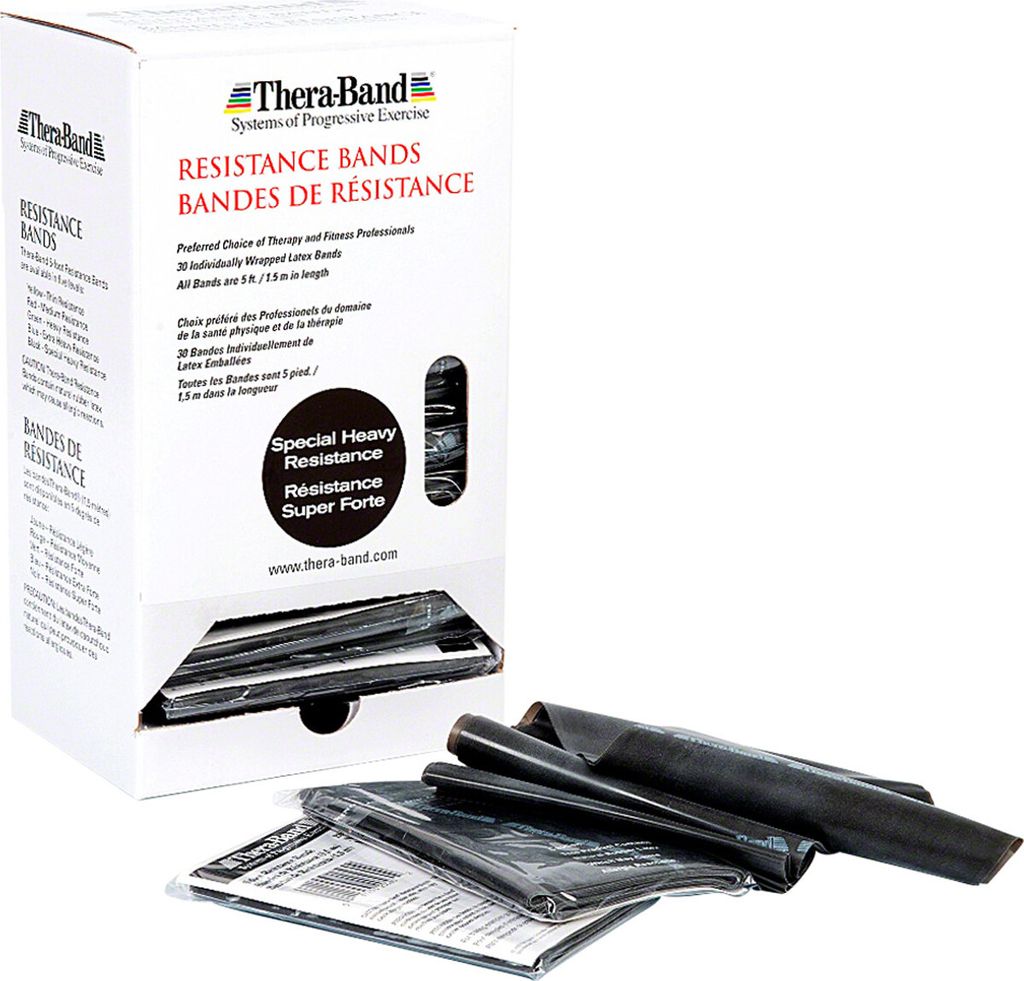 Thera-Band Dispenser inkl. 30 Bänder, spezial stark, schwarz, Widerstandsband
