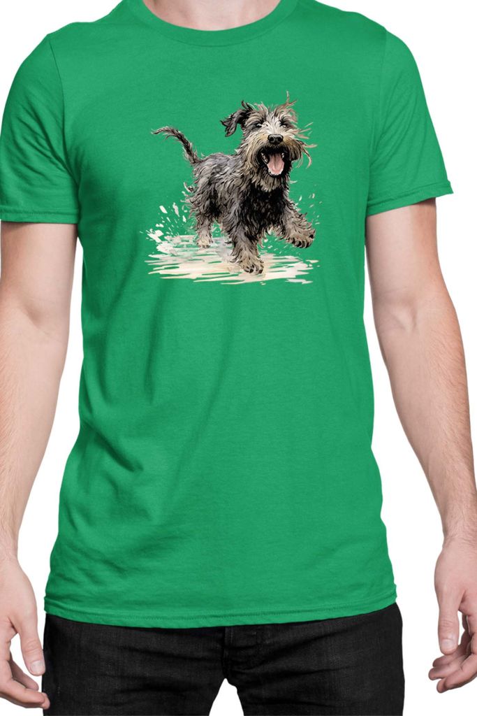 Herren T-Shirt Funny Dogs Breeds Terrier Dog Breed, Man S / Grün