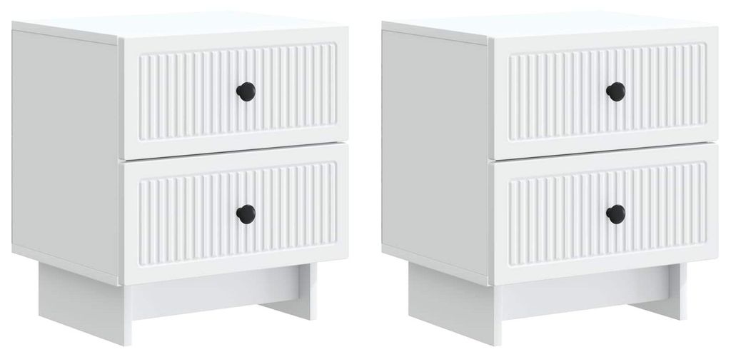 Nachttisch 2 pcs Weiß 43 x 34,5 x 47,5 cm Holzwerkstoff - Nachttische & -schränke DE2008