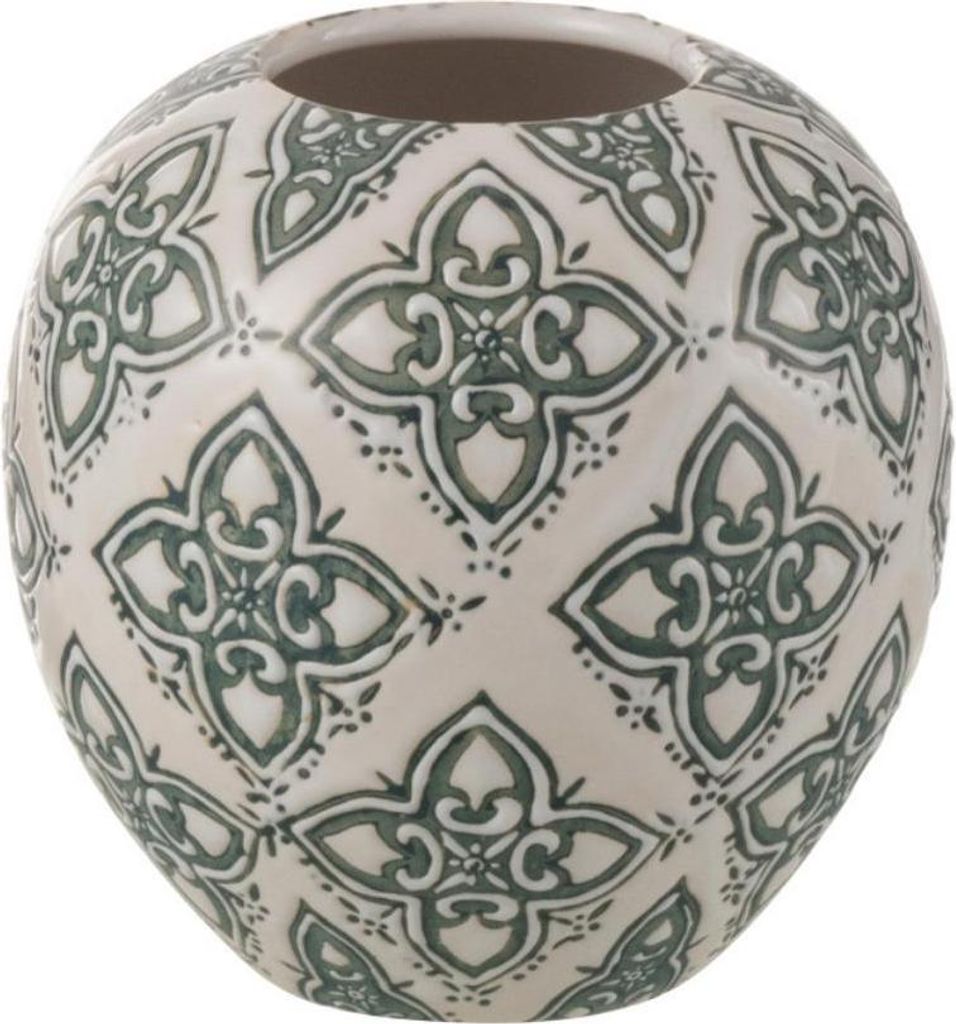 J-Line Vase Kousa Kugel Porzellan Blau/Weiß