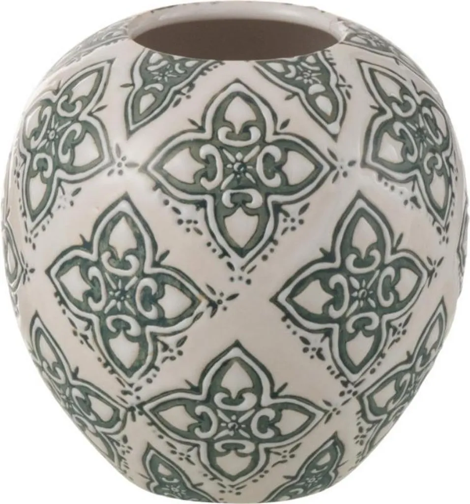 Vase en Porcelaine Kousa Kugel J-Line Bleu Blanc avec Motifs Gravés
