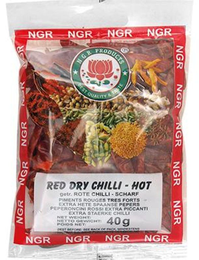 Getrocknete rote Chilischoten im Ganzen 40g - NGR Produktbild 