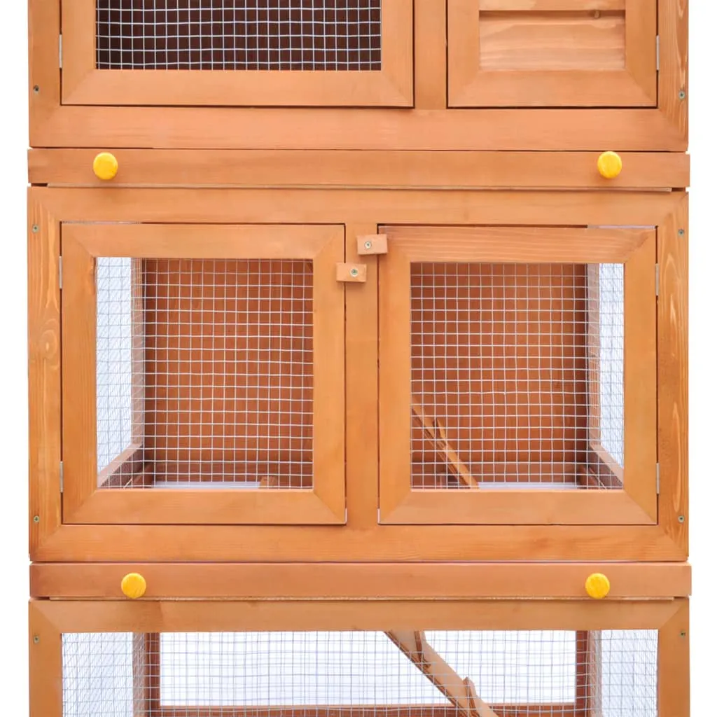 Cabane pour lapins à 3 étages : enclos en bois pour petits rongeurs
