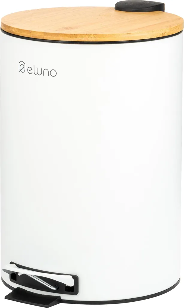 Petite Poubelle de Salle de Bain 12 Litres avec Couvercle Bois de Bambou