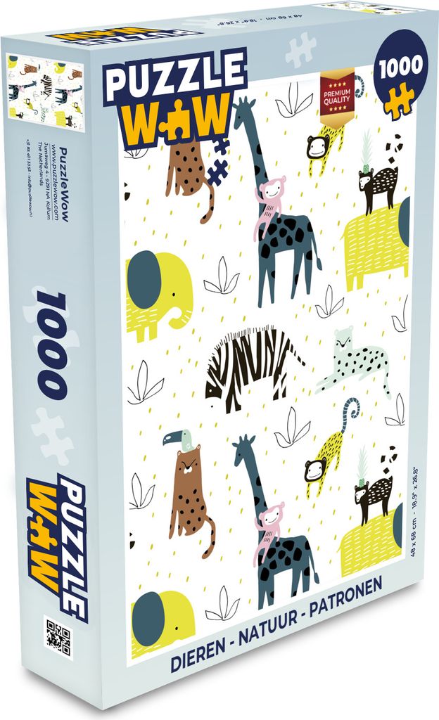 MuchoWow Puzzle 1000 Teile Tiere - Natur - Muster - Spielzeug - Alt und Jung - Spiele - Puzzeln