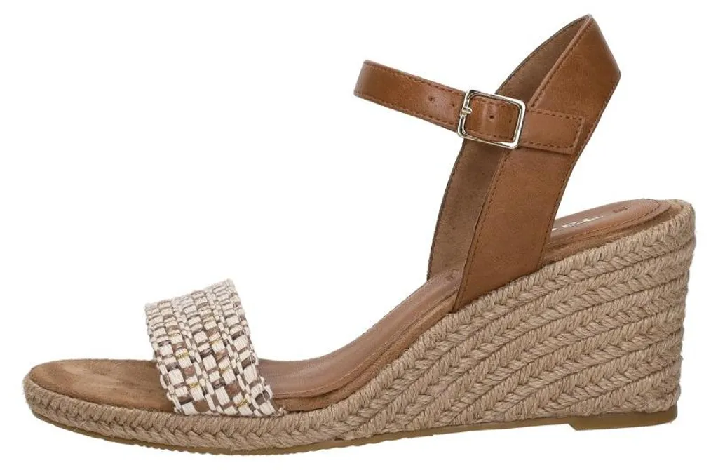 Sandales Tamaris Cognac Taille 42 avec Semelle en Corde de Jute Confort