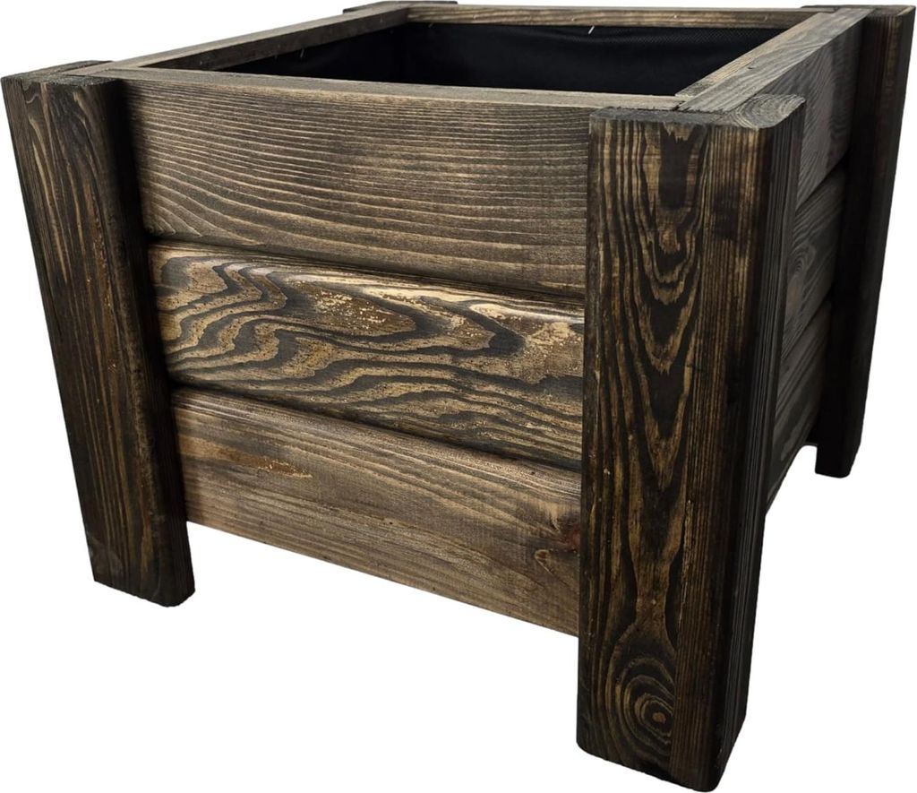 HolzGarden Pflanzkübel Holz Rechteckig 40x32x40 cm Imprägniert Farbe Palisander Wetterfest Blumenkasten Blumentopf Garten Pflanzkasten Outdoor 23l