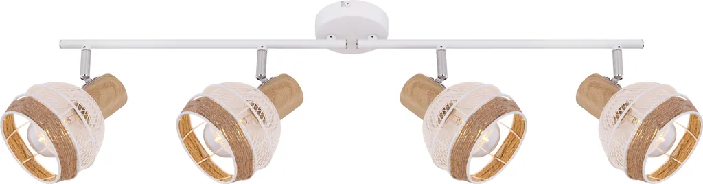 Globo Lighting Projecteur de plafond en métal blanc avec 4 douilles E27
