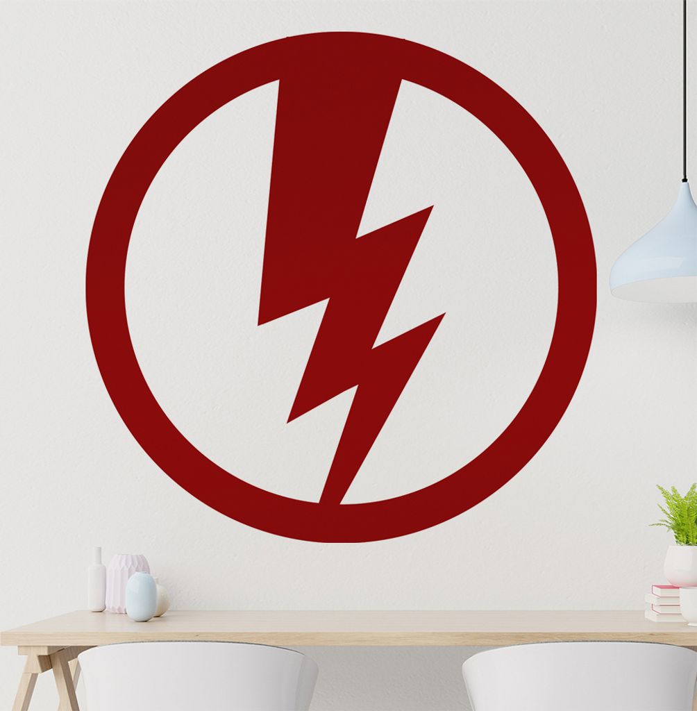 Blitz Wandtattoo in 6 Größen - Wandaufkleber Wall Sticker - Dekoration, Küche, Wohnzimmer, Schlafzimmer, Badezimmer
