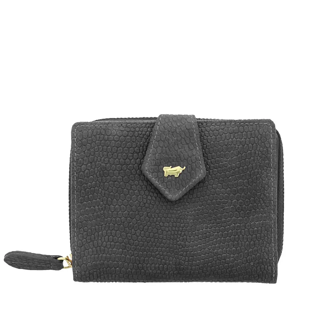 Portefeuille zippé Marsala RV M Braun Büffel en cuir noir haute qualité