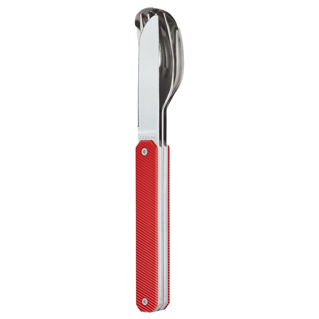 Akinod Feststehendes Besteck 12h34, Aluminium rot