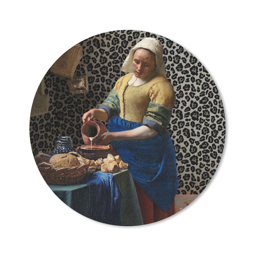 MuchoWow Mauspad Mousepad Milchmädchen - Kunst - Pantherdruck - Vermeer - Gemälde - Alte Meister 30x30 cm - Mousepads - Maus Mat - Pad - Mausun...