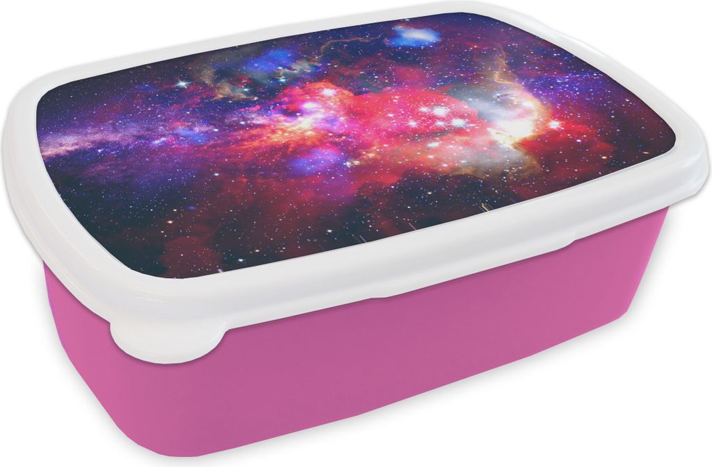 KitchenYeah Lunchbox Brotzeit Brotdose 17x11 cm Universum - Farben - Weltraum Kinder Brotzeitdose - Lunchpaket - Brotkasten - Sandwich Box