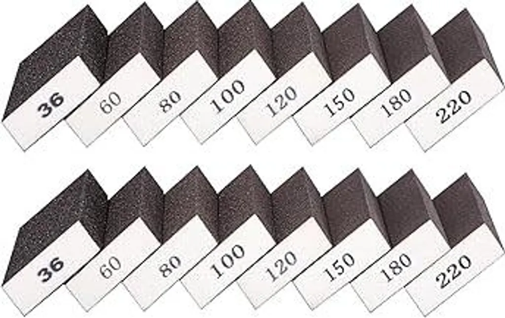 Spugna Abrasiva per Legno e Metallo - Set 16pz Grane Assortite