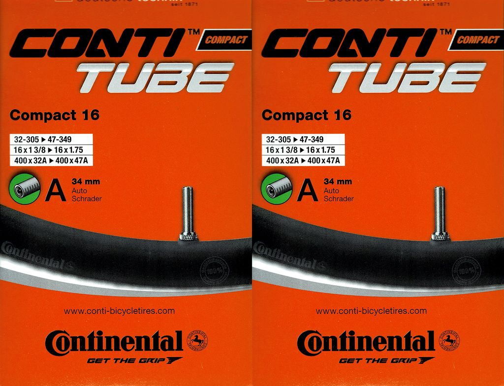 2x Continental Compact 16 Schlauch 16 Zoll AV Produktbild 