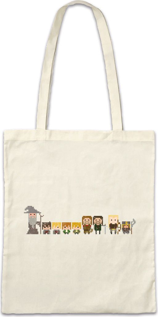 Urban Backwoods Pixel Fellowship, Stofftasche, Farbe: Beige
