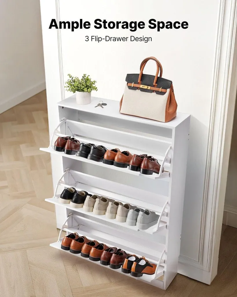 Range-chaussures indépendant moderne 3 compartiments pour entrée et salon - 3