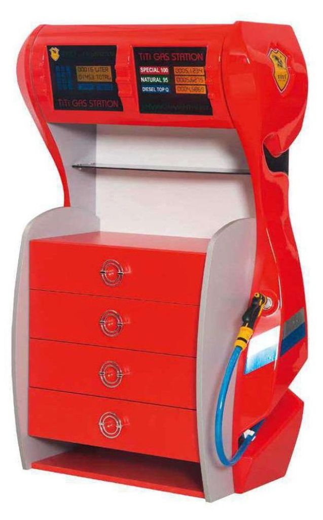 Tankstelle Kommode mit Schubladen Kinderzimmer Modern Möbel Regal Holz Zimmer