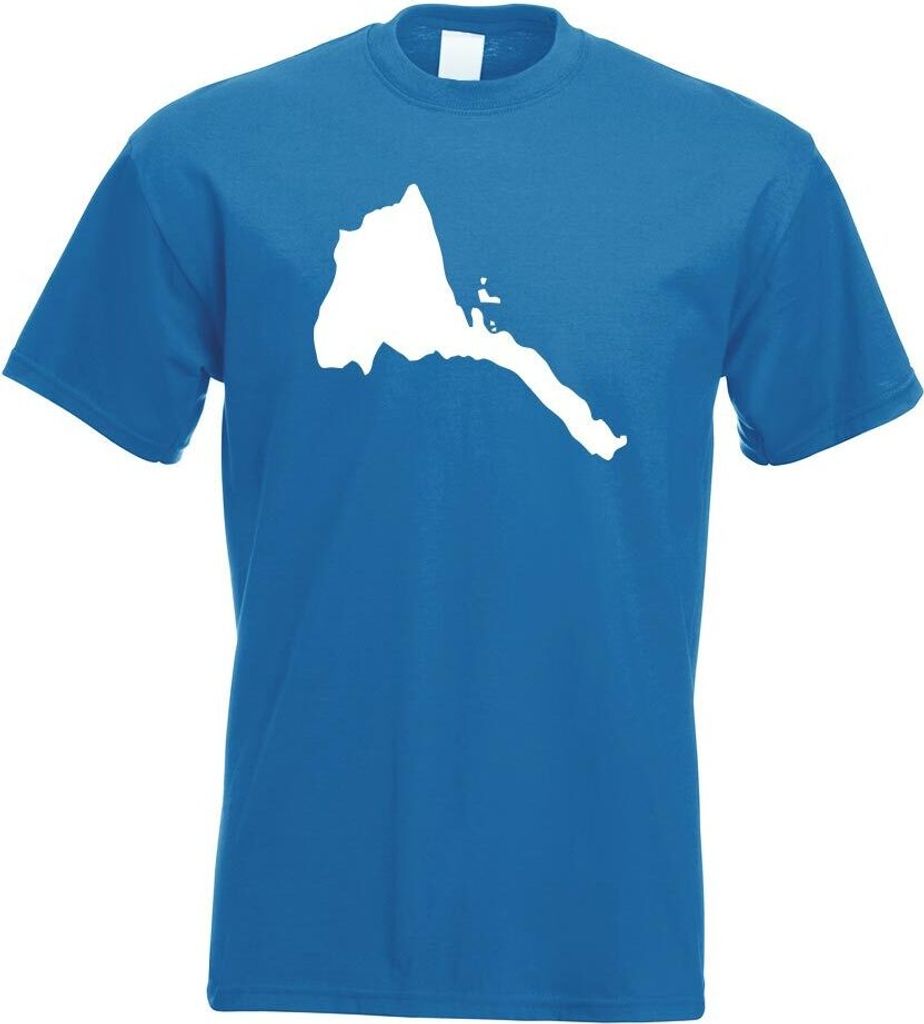 Kiwistar - T-Shirt - royal - Eritrea Umriss Kontur Herren Funshirt Bedruckt Design Sprüche Spruch Motive - mit Motiv Bedruckt - Funshirt Design - ...