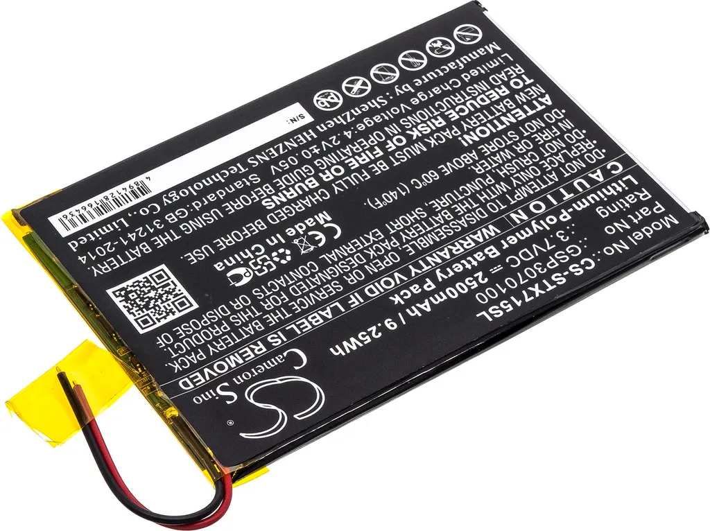 Batteria TECHTEK GSP3070100 per SmarTab ST7150 - 3.7V 2500mAh Li-Po - 3