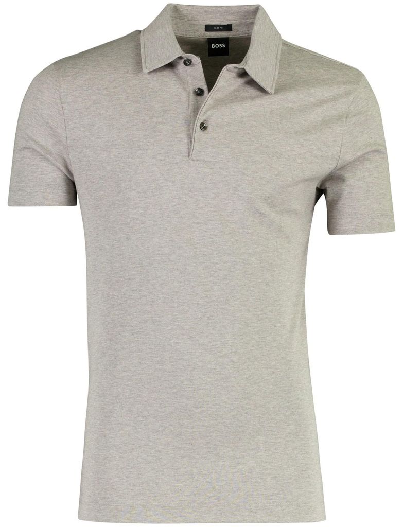 Poloshirt BOSS Black grau Baumwolle