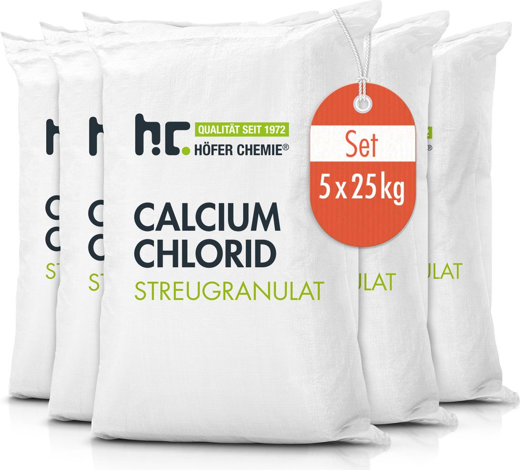 5x 25 kg Calciumchlorid Streugranulat & Entfeuchtergranulat Produktbild 