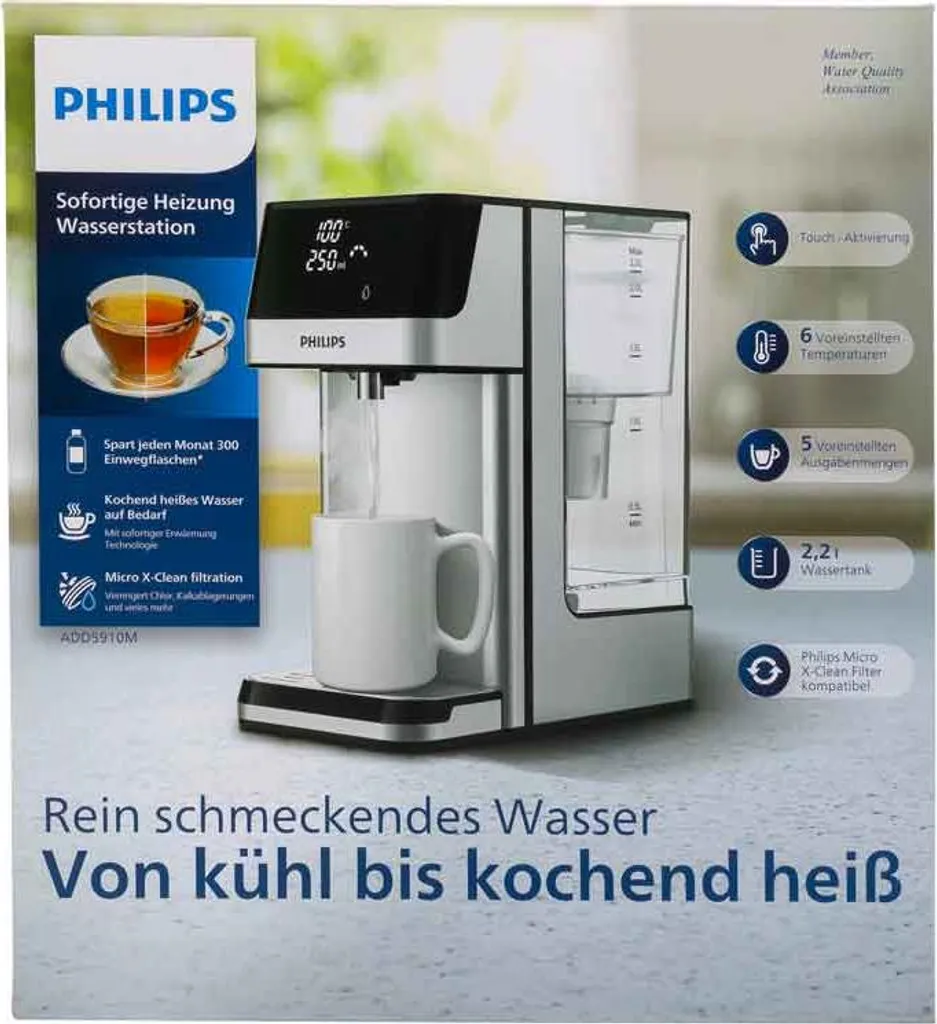 Distributeur d'eau Philips ADD5910M pour préparer thé et café en 1 clic