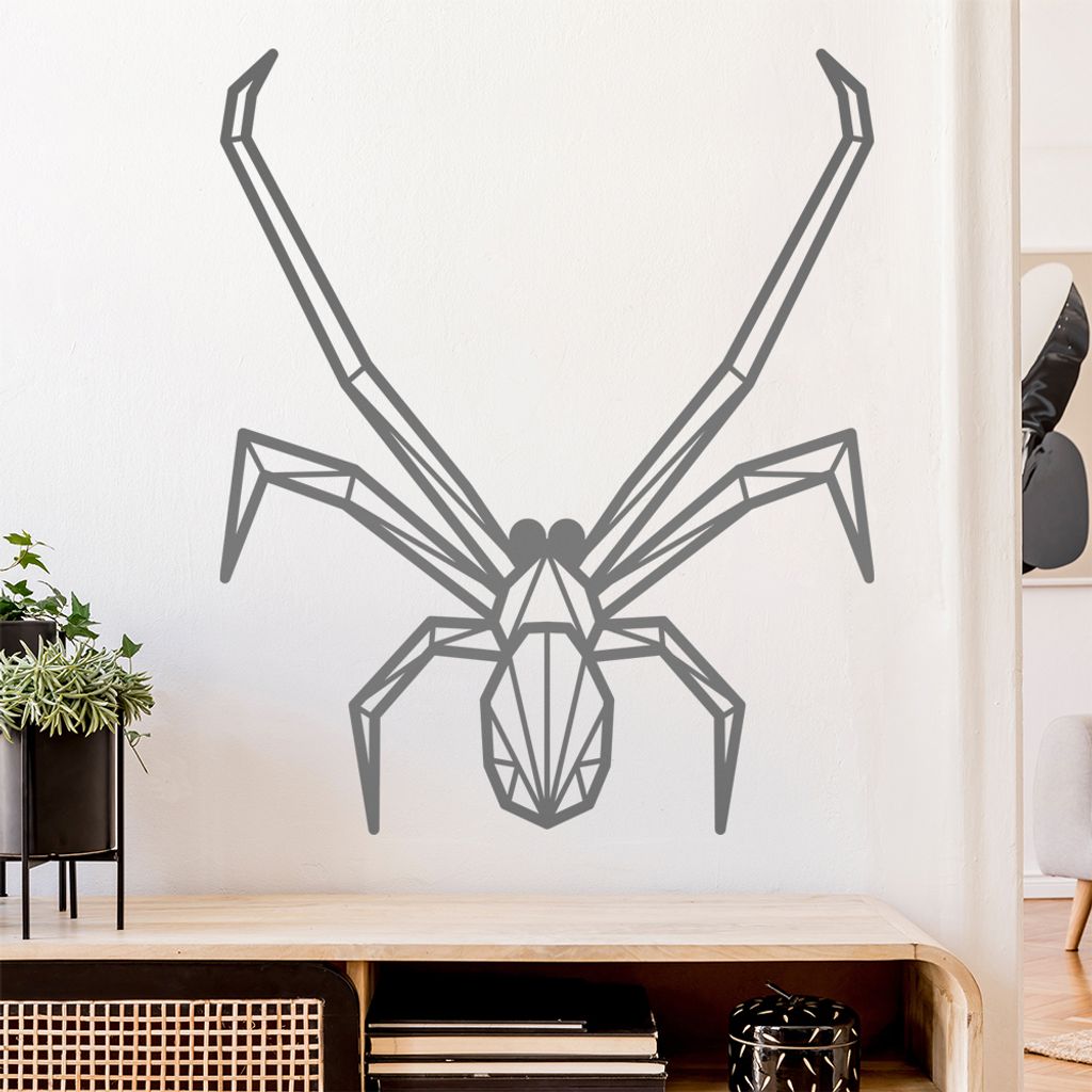 Schwarze Witwe Polygon Wandtattoo Wandaufkleber Wall Sticker - Dekoration, Küche, Wohnzimmer, Schlafzimmer, Badezimmer