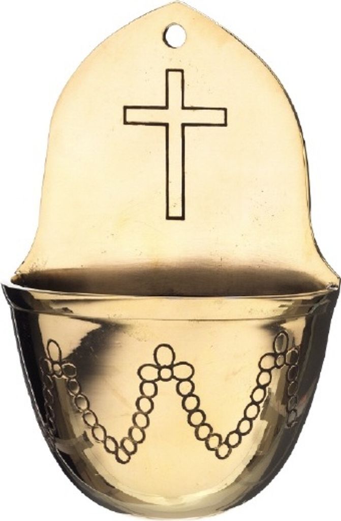 Weihwasserbecken, Weihwasserkessel Gold, Höhe 13 cm Produktbild 