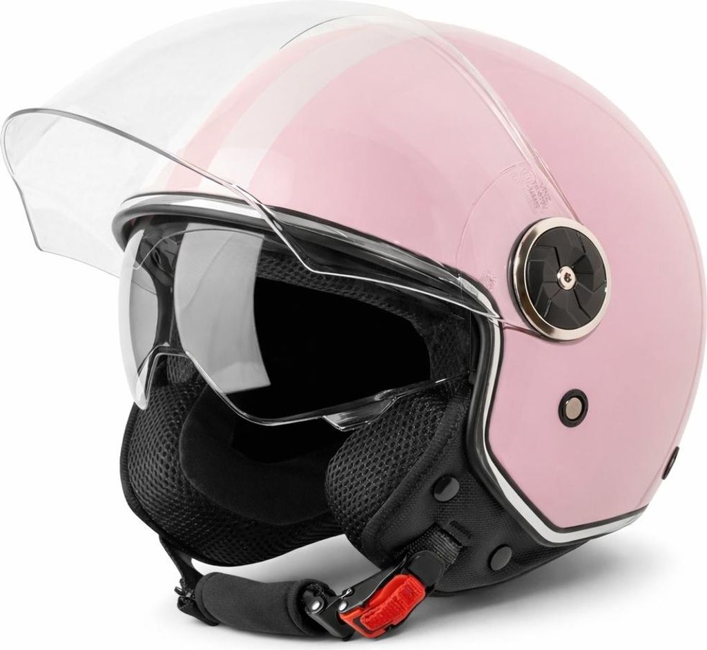 VINZ Arenas Jethelm mit Doppelvisier | Roller Helm mit Streifen & mit Sonnenblende | In Gr. XS-XXL | ECE 22.06 | Motorradhelm mit Visier | Viele Fa...