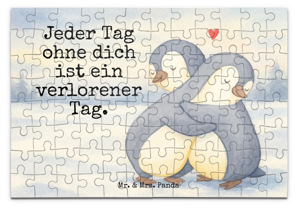 Mr. & Mrs. Panda Puzzle Pinguine Kuscheln Design 96 Teile - Weiß - Geschenk, 1000, 1500, Freundin, für, 2000, Frauen, Liebesbeweis, Valentinstag,...