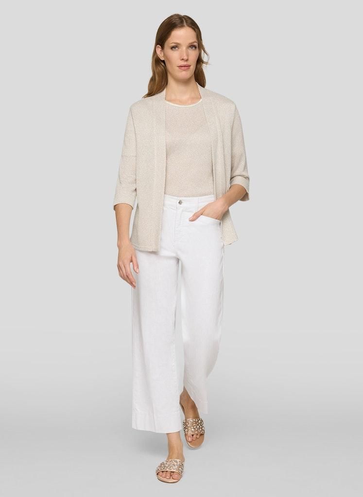 RABE Jacke Beige Größe 44, offene Form ohne Verschluss, 3/4-Ärmel mit kleinen Schlitzen