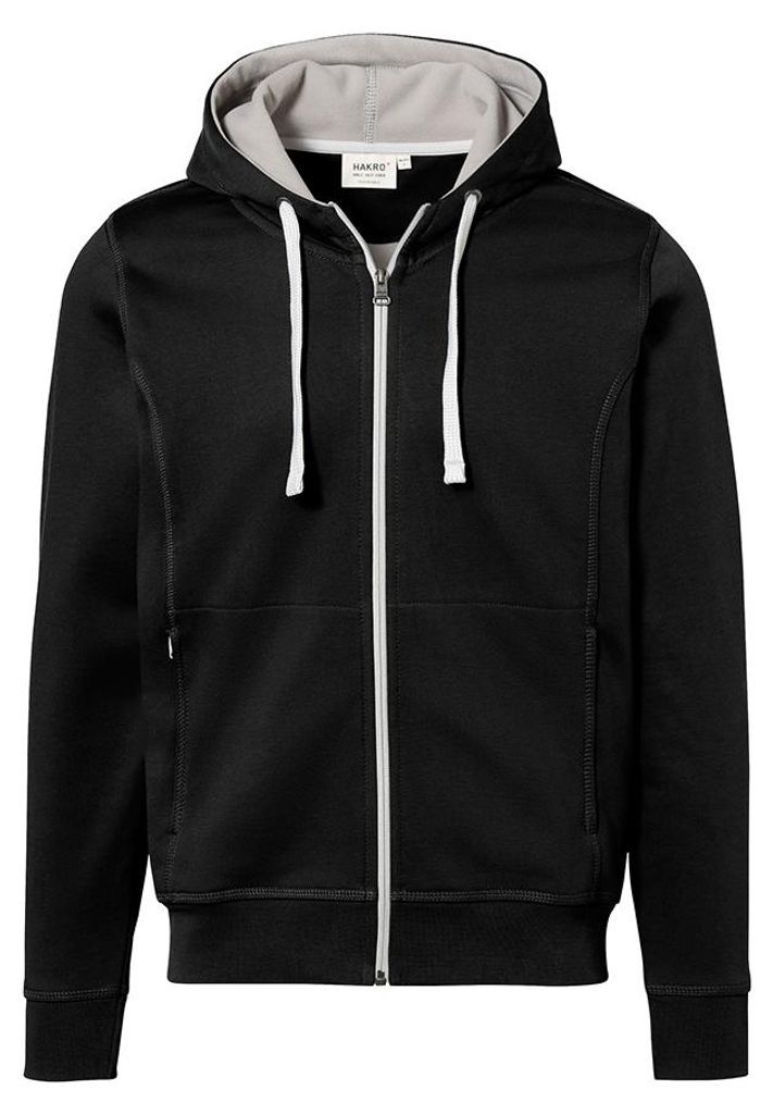 HAKRO Kapuzejacke BONDED 455 schwarz/silber