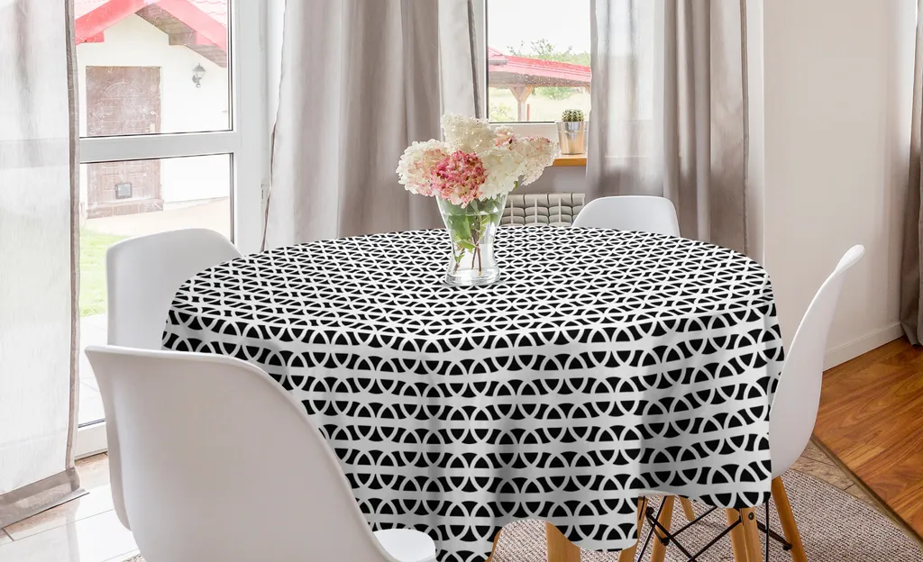 ABAKUHAUS Tovaglia Rotonda a Griglia 150cm Grigio Antracite - Shop Online