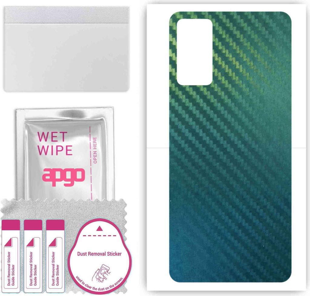apgo Rückseite Schutzfolie, Skin, kompatibel mit Honor 30 Lite, Hinten Displayschutzfolie aus Vinylfolie, kratzfest, einfache Montage - Kohlenstof...