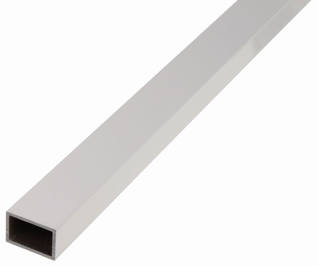 Alberts Rechteckrohr Aluminium silberfarbig eloxiert Breite: 50 mm Höhe: 20 mm Materialstärke: 2 mm Länge: 2000 mm