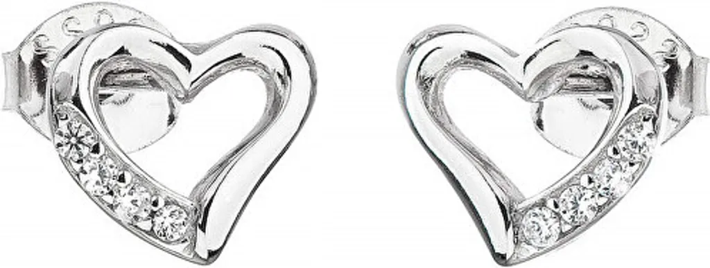 Orecchini in argento con zirconi Cuore 11071.1 - 1