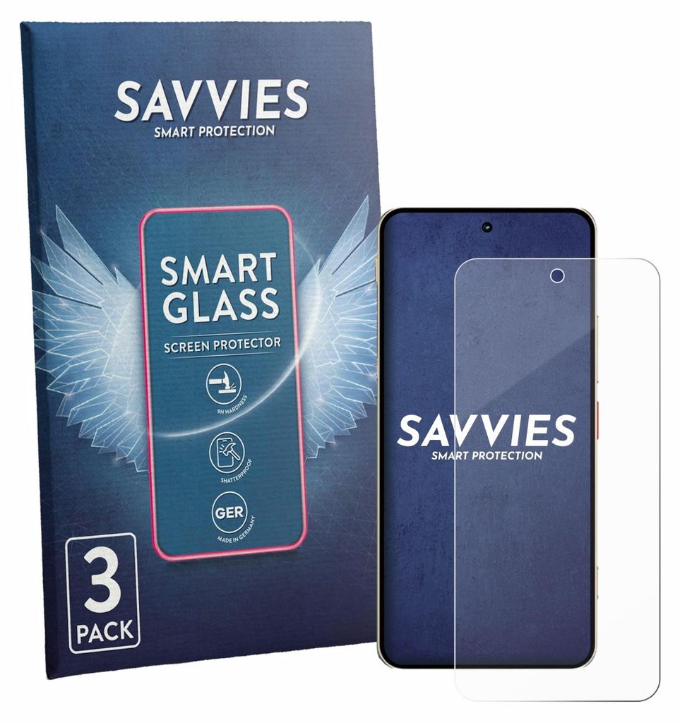 3x Savvies Schutzglas Folie für ZTE Nubia Focus 2 Ultra 9H Panzer Schutzfolie Glas Displayschutz klar transparent