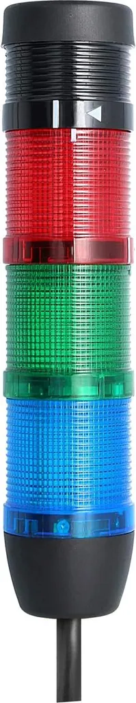 Colonna segnaletica STEX24 blu-verde-rossa, 50 mm, 24 V CA/CC, luce LED fissa con cicalino, cavo da 2,5 metri, SS50-B3/24 145