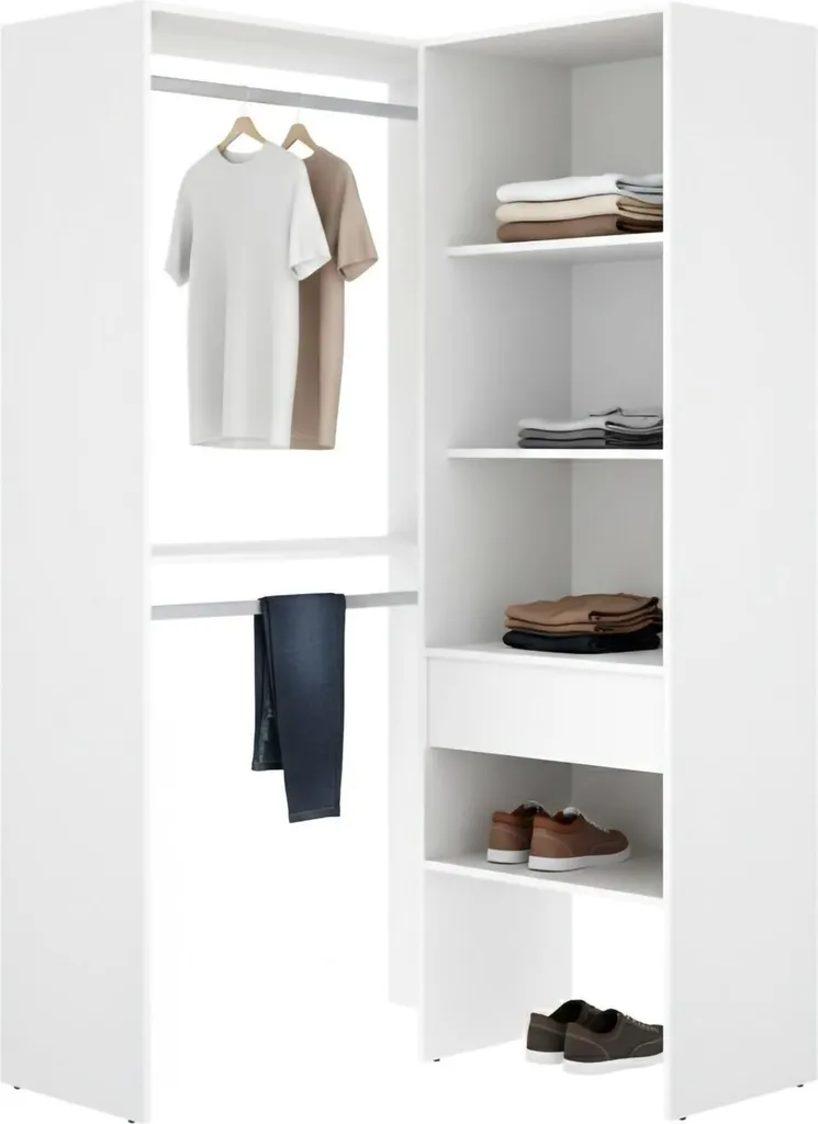 Armoire gain de place Bandon blanche pour résoudre le manque d'espace