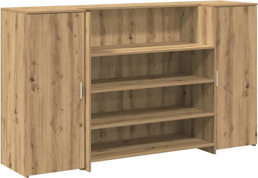Banque d'accueil pour magasin et bureau chêne artisanal 180x50 cm