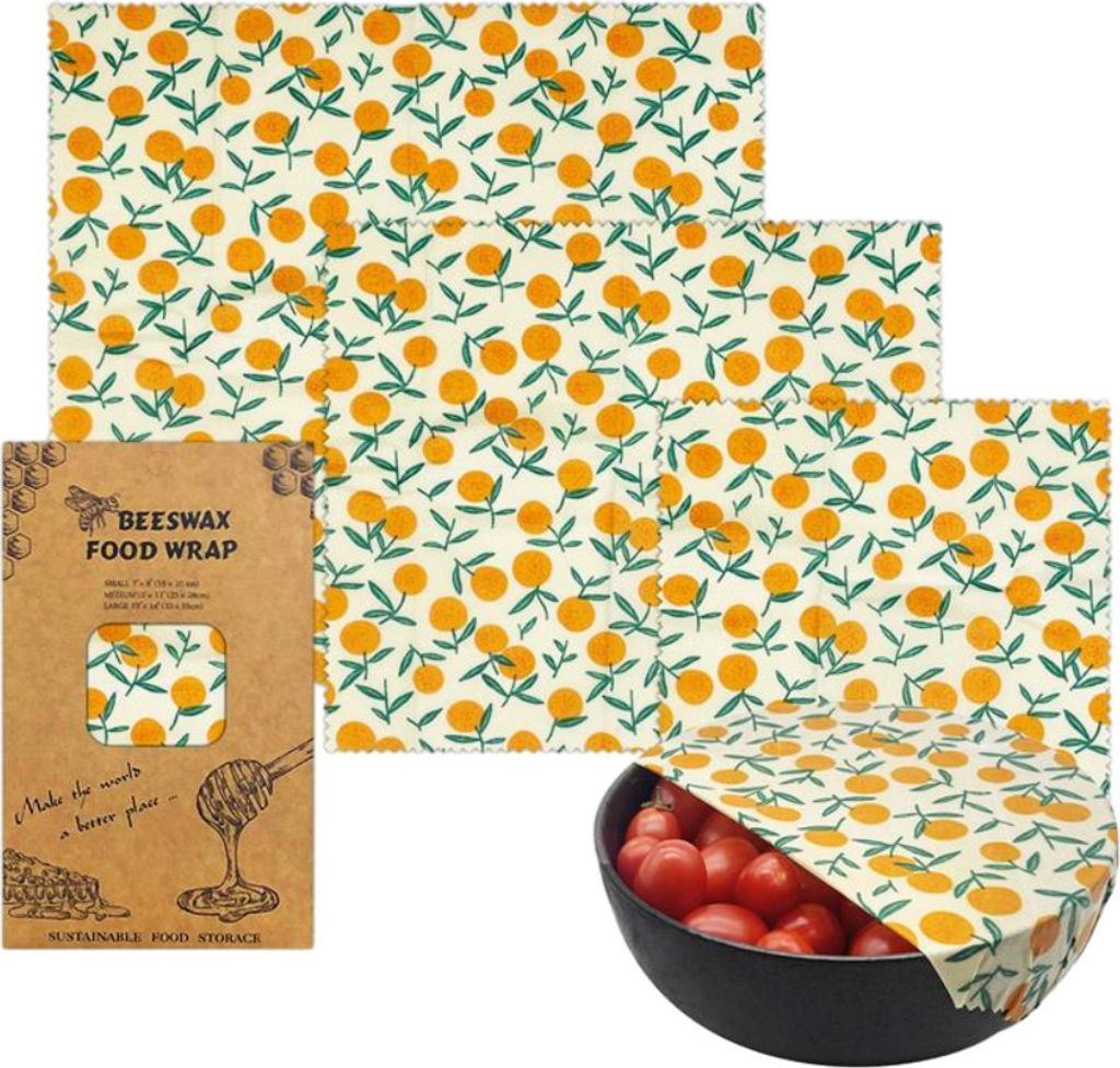 3 Stück Bienenwachsfolien Für Lebensmittel, Umweltfreundliches, Wiederverwendbares Bienenwachs-Lebensmittelfolien-Set, Bienenwachspapier (Design 14)