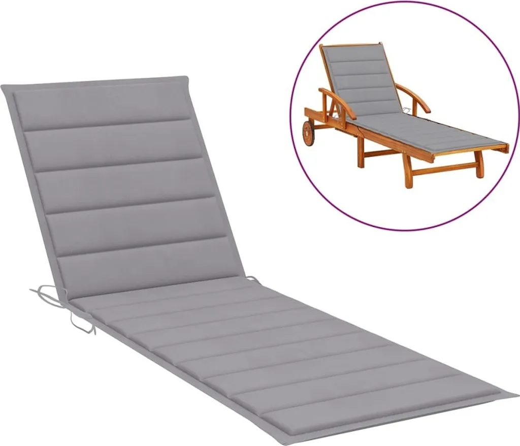 vidaXL Coprilettino Grigio 200x50x3 cm: Comfort Oxford per Esterni - 15