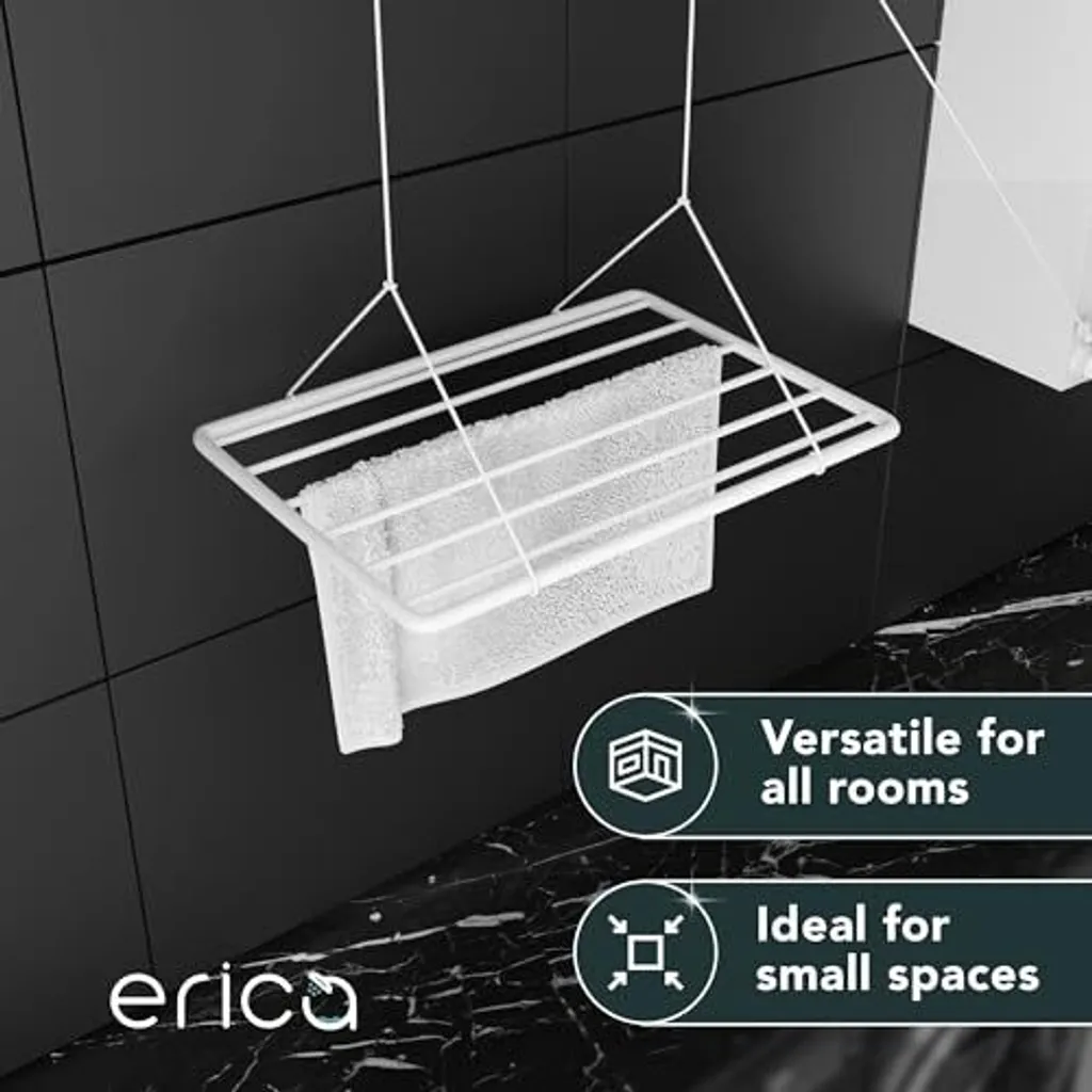 Étendoir à Linge de Plafond Pliable ERIC - Séchoir Suspendu de 5,6m - 3