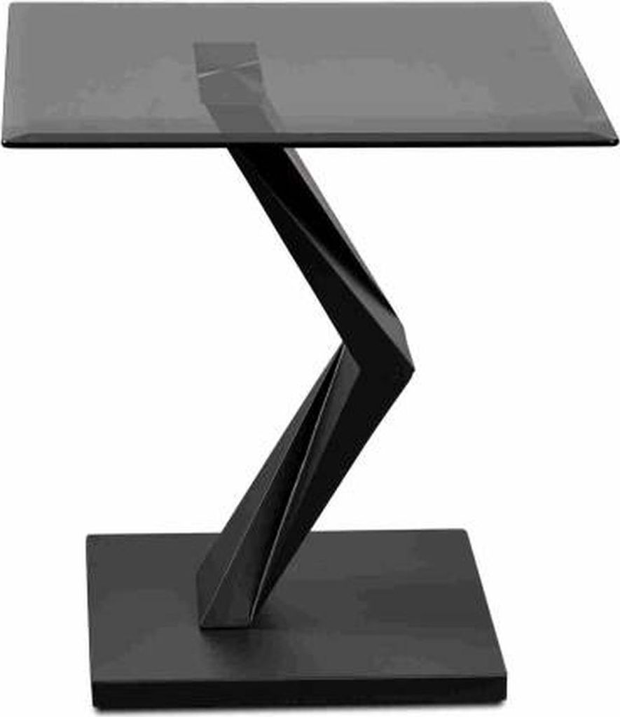 Beistelltisch >Tara< in schwarz, Metall/MDF/Glas - 56x59x56cm (BxHxT)